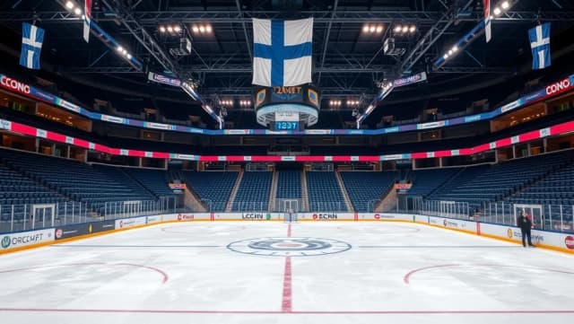 Finlands herrlandslag i ishockey spelar starkt